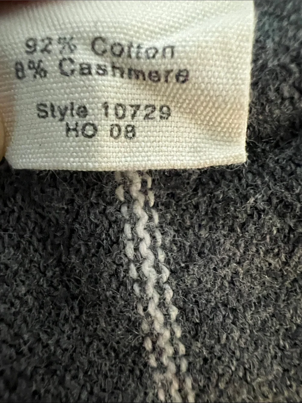 J. Crew Men’s Cotton/Cashmere Sweater. Medium, Like New. Gray w/ white pinstripe